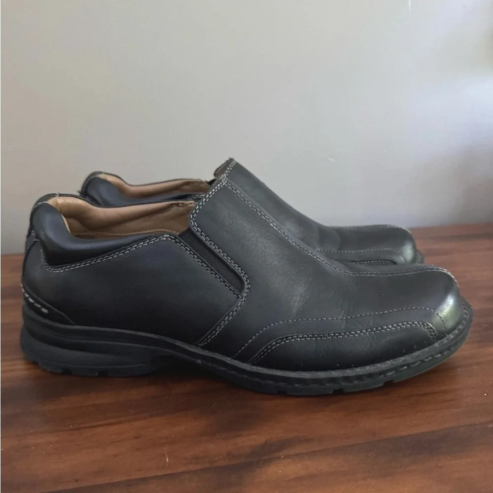 Dockers ProStyle Mens Leather Slip On Loafers Bicycle Toe Dress Shoes Black 8.5M